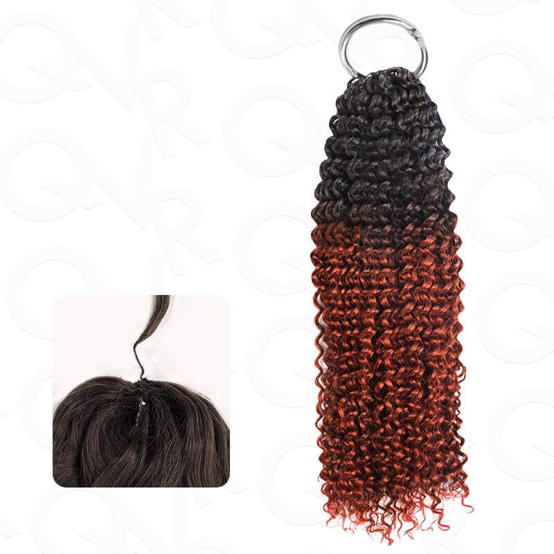 QVR Ombre #T4/30 Human Crochet Hair Small Kinky Curly Machine Made Feather Crochet Hairstyle