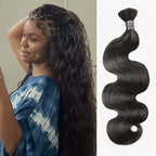 QVR Body Wave Bulk Hair Extensions for Boho Knotless Braiding