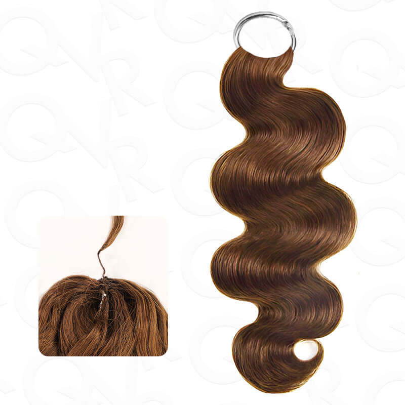 QVR Body Wave Feather Crochet Human Hair Highlight #P4/27 Miracle Knots Crochet Weave Hair Extensions