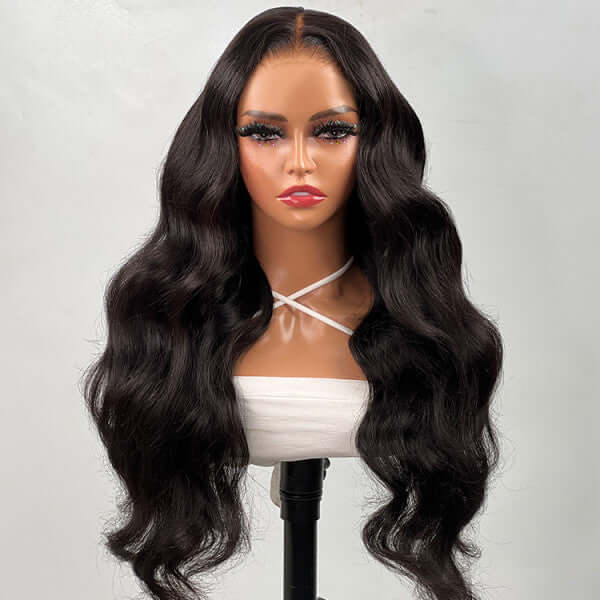 QVR Real Glueless Straight/Body Wave HD Pre Cut Lace Front Human Hair Wigs 210% Density