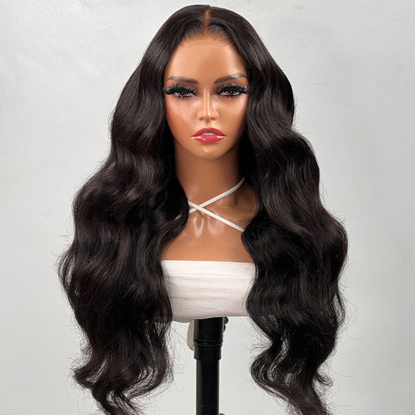 QVR 7x5 Glueless Lace Body Wave Wig With Pre Plucked Hairline 100% Human Hair
