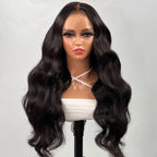 QVR Body Wave Real Brazilian Black Hair Lace Wigs Hair 180% Density 13x4 Lace Frontal Wigs