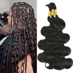 QVR Body Wave Bulk Hair Extensions for Boho Knotless Braiding