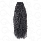 QVR Best 9PCS Weft Clip In Hair Extensions 5PCS Volumizer Ramen Curl Clip In Human Hair