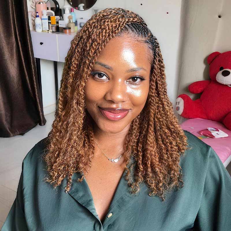 QVR Affordable Afro Kinky Bulk Human Hair Auburn Color For Braiding DreadLock