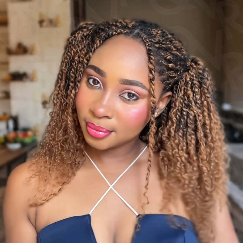 QVR #27/30 Afro Kinky Bulk Mixed Color Human Hair for Braiding DreadLock
