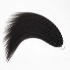 QVR Kinky Straight Crochet Hair Natural Black Machine Made Feather Human Hair Extension