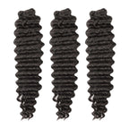 QVR Soft Deep Wave Feather Crochet Braid Natural Black Human Hair Extensions