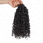 QVR Ramen Curl Crochet Hair Natural Black Machine Made Feather Crochet Human Hair Extension