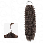 QVR Dark Brown #4 Crochet Hair Small Kinky Curly Machine Made Feather Human Hair Extension