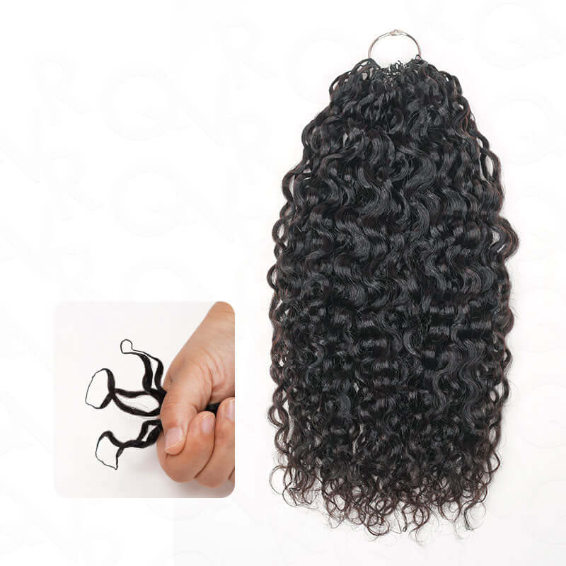 QVR Twist Curly Crochet Hair Natural Black Machine Made Feather Human Hair Extension