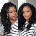 QVR Deep Wave Crochet Hair Natural Black Machine Made Feather Human Hair Extension