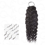 QVR Highlight Brown Water Wave Feather Crochet Hair Machine Made Feather Human Hair Extension