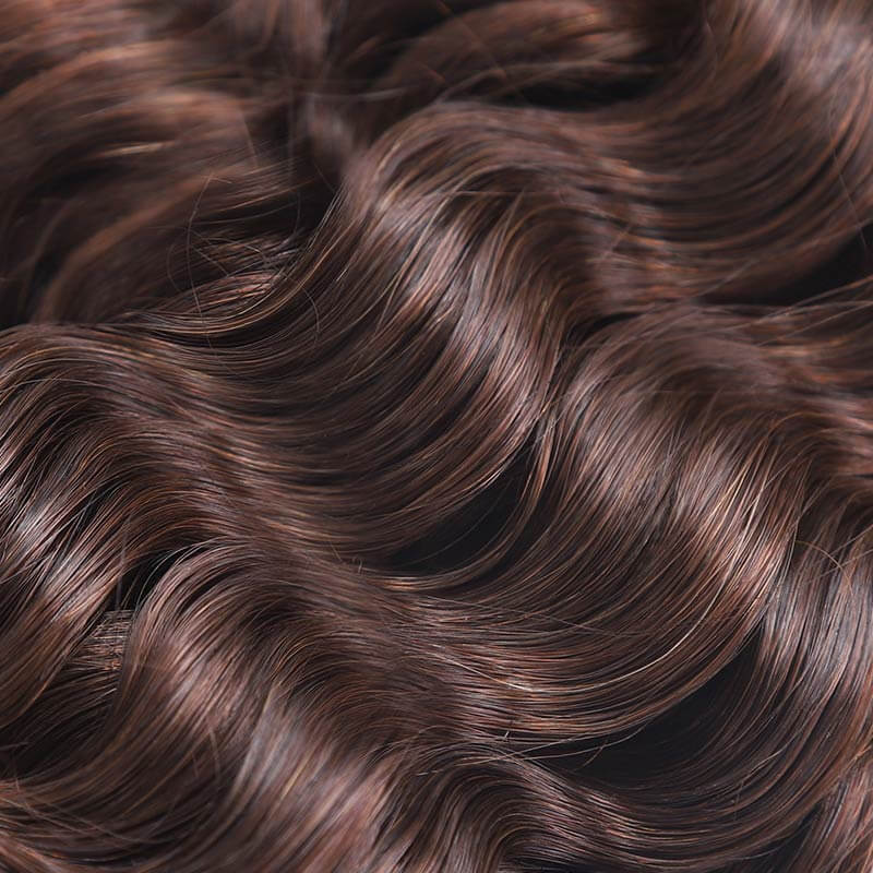QVR Dark Brown #4 Crochet Hair Water Wave Machine Made Feather Human Hair Extension