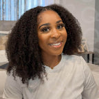 QVR Afro Kinky Curly Crochet Hair Machine Made Natural Black Feather Human Hair Extension