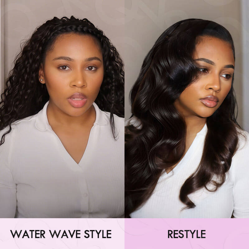 QVR Dark Brown #4 Crochet Hair Water Wave Machine Made Feather Human Hair Extension