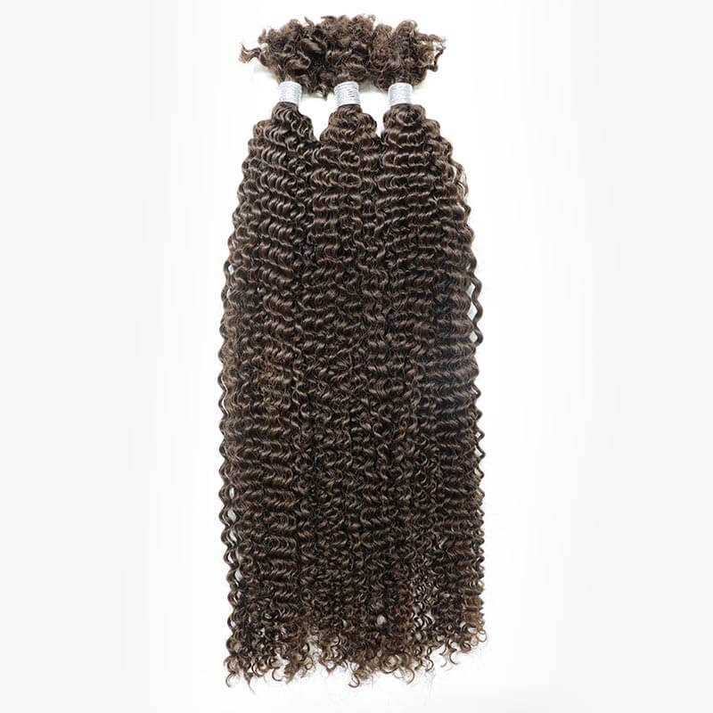 QVR Human Afro Kinky V Bulk Natural Curly Hair for Kinky Twist Crochet Braiding Hair