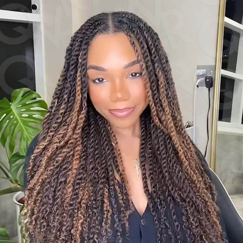 QVR #4+#30 Two Colors Afro Kinky Bulk Human Hair For Braiding DreadLock