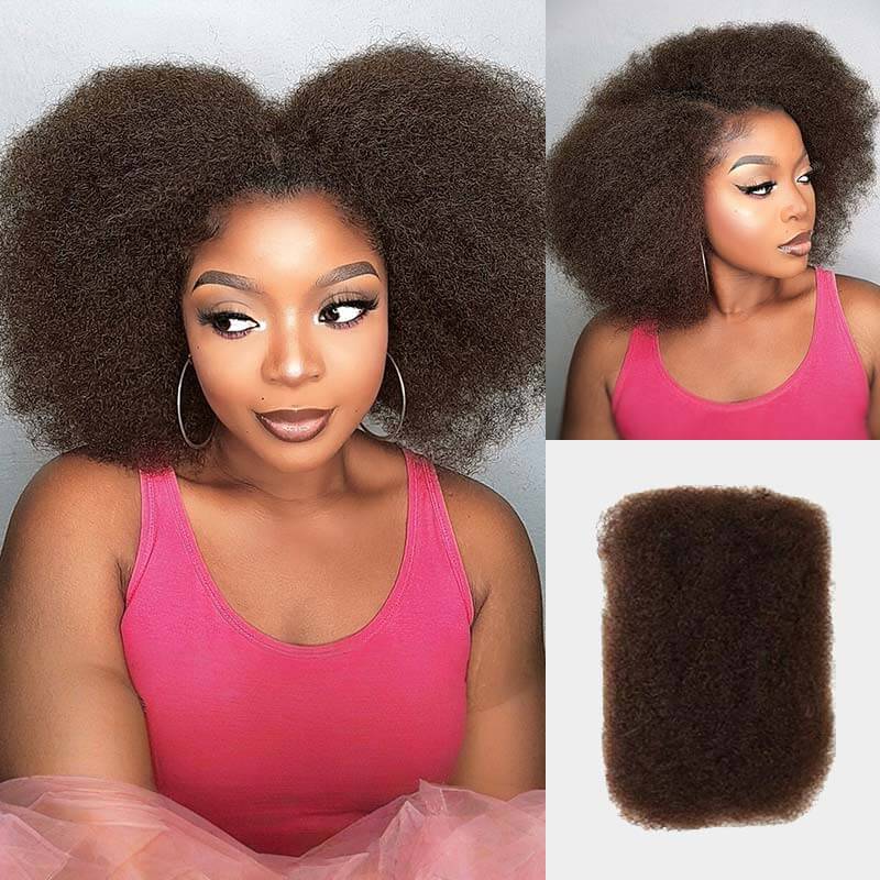 QVR Dark Orange Afro Kinky Bulk Hair Extensions For Braiding Dreadlock Human Hair