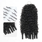 QVR Burmese Curly Crochet Hair Natural Black Machine Made Feather Crochet Human Hair Extension