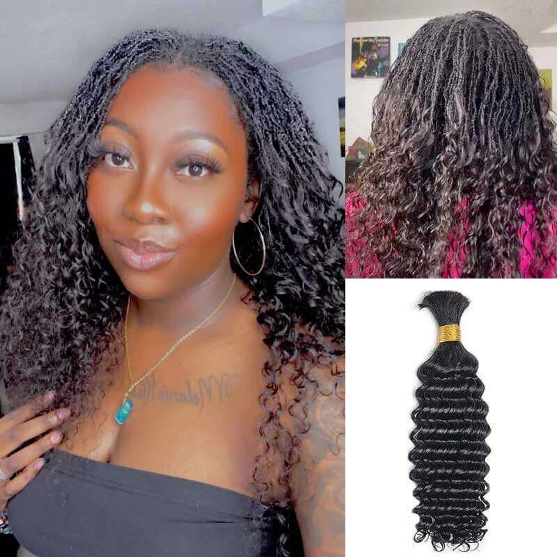 QVR Body Wave Bulk Hair Extensions for Boho Knotless Braiding