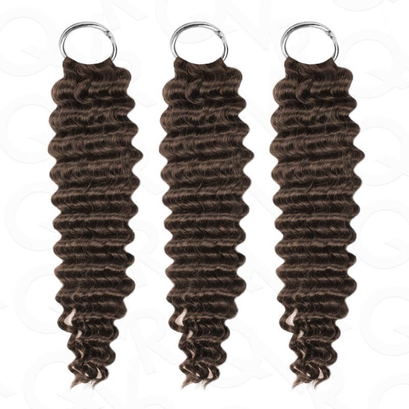 QVR Soft Feather Crochet Hair 3 Packs Small Kinky Curly Machine Made Human Hair Extension