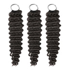 QVR Deep Wave Crochet Hair Natural Black Machine Made Feather Human Hair Extension