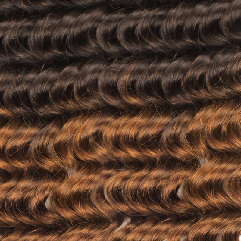 QVR Premium Chinese Hair Deep Wave Virgin Human Crochet Hair Ombre #T2/30 Machine Made Feather Crochet Hairstyles