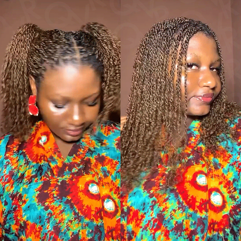 QVR Mixed Color #4/30 Afro Kinky Bulk Highlights #27/30 Human Hair