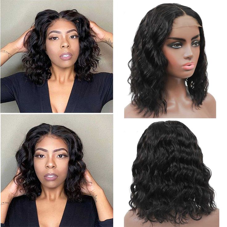 QVR Short Bob Loose Deep Wave Lace Frontal Wigs 180% Density