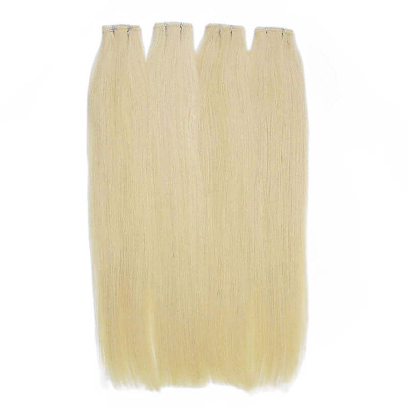 QVR Quick Weave Human Hair Bundles Natural Black Straight Invisible Genius Weft Sew In Hair Extensions
