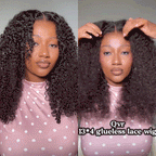 QVR Burmese Curly 13X4 Lace Front Wig Wear To Go 4Pre Design Virgin Human Hair Wigs
