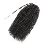 QVR Afro Kinky Curly Crochet Hair Machine Made Natural Black Feather Human Hair Extension
