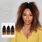 QVR Ombre #T1B/30/27 Small Kinky Curly Machine Made Feather Crochet Human Hair Extensions