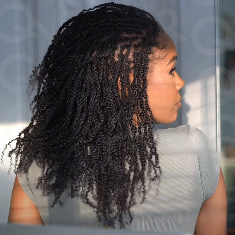 QVR Upgraded Kinky Bulk Natural Black hair 4a/3c Extensions