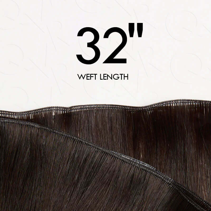 QVR Quick Weave Human Hair Bundles Natural Black Straight Invisible Genius Weft Sew In Hair Extensions
