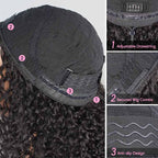 QVR Glueless Twist Curly Half Wig 250% Density Human Hair Wig Wear Go Flip Over Wig