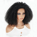 QVR Glueless Kinky Curly Half Wig 250% Density Human Hair Wig Wear Go Flip Over Wig