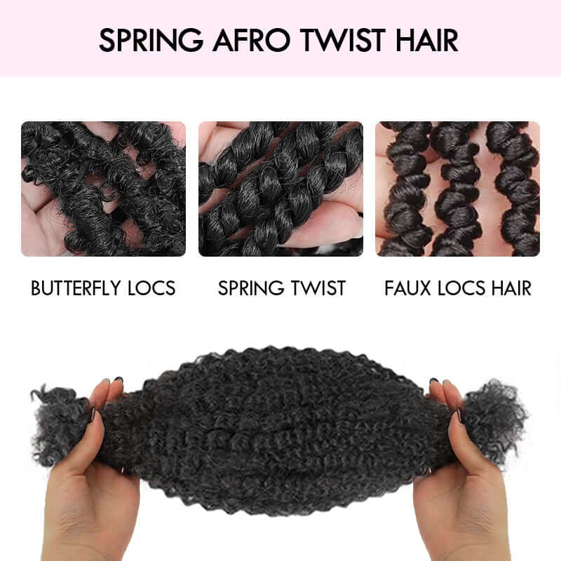 QVR Ombre Spring Twist Hair T1B/4 Color Type 3C 4A Hair Extensions