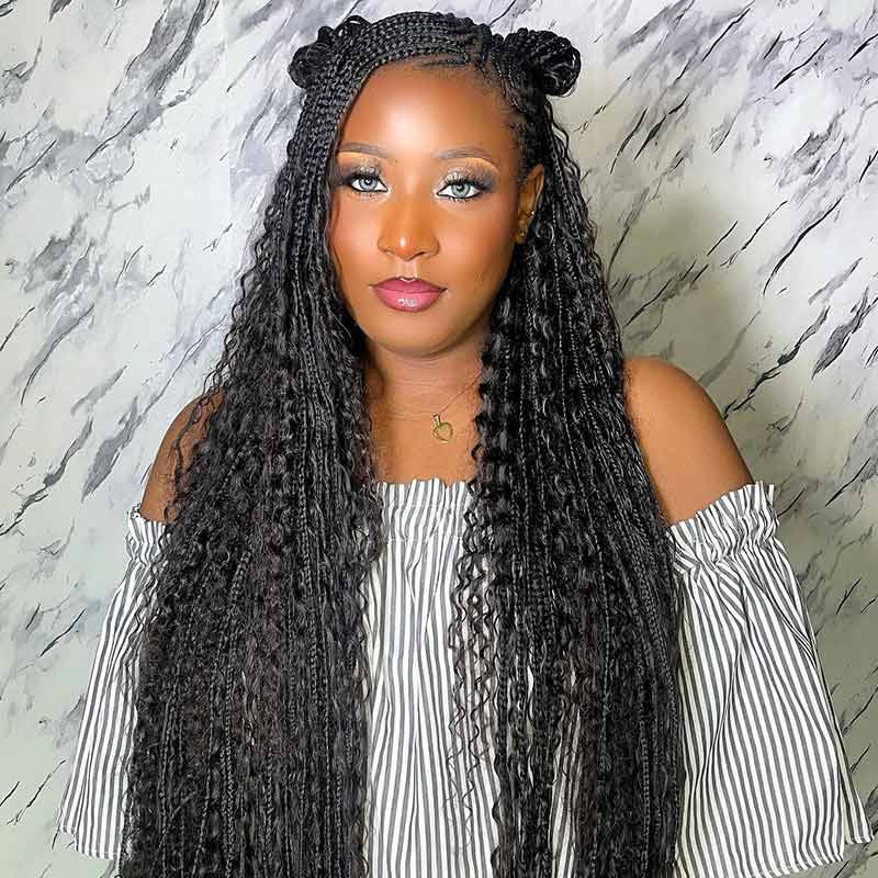 QVR Water Wave Bulk Hair Extensions for Boho Knotless Braiding
