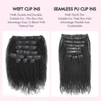QVR Invisible 9PCS Weft Clip In Hair Extensions 5PCS Volumizer Afro Kinky Curly PU Clip In Human Hair