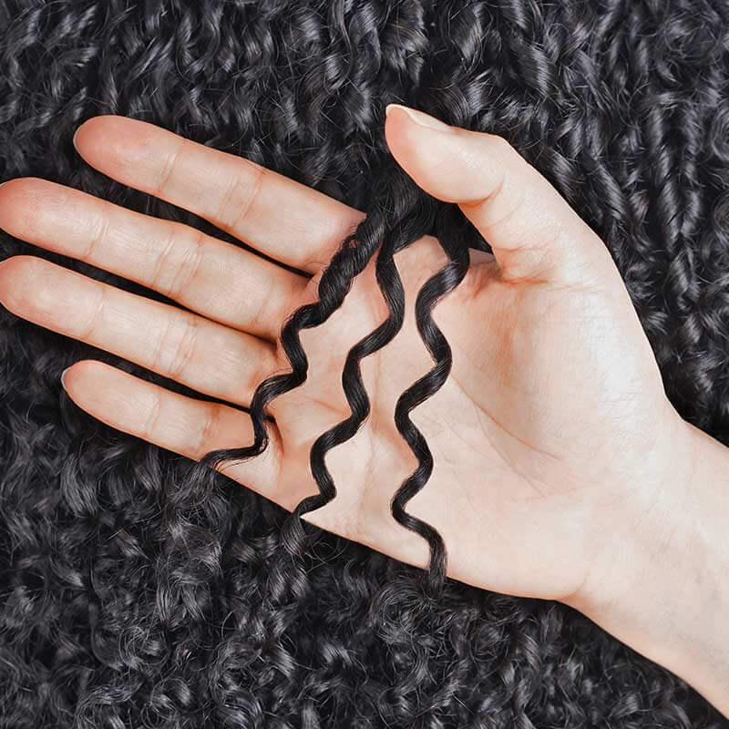 QVR Best 9PCS Weft Clip In Hair Extensions 5PCS Volumizer Ramen Curl Clip In Human Hair