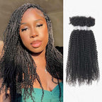 QVR Human Afro Kinky V Bulk Natural Curly Hair for Kinky Twist Crochet Braiding Hair