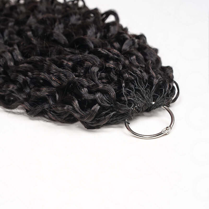 QVR Twist Curly Crochet Hair Natural Black Machine Made Feather Human Hair Extension