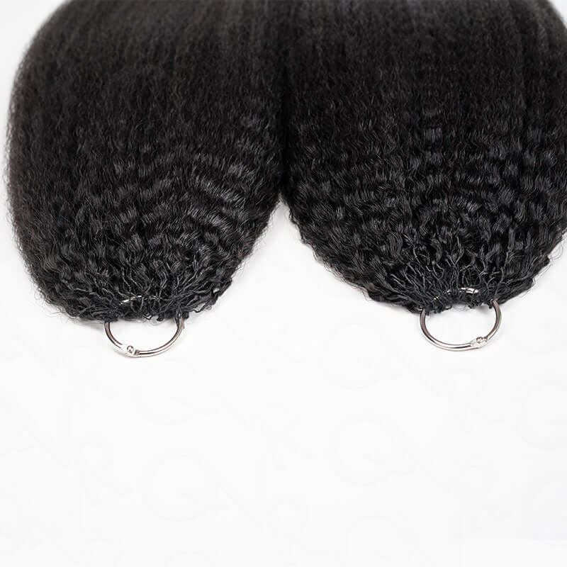 QVR Kinky Straight Crochet Hair Natural Black Machine Made Feather Human Hair Extension