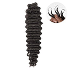 QVR Soft Deep Wave Feather Crochet Braid Natural Black Human Hair Extensions