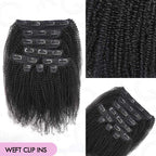 QVR Invisible 9PCS Weft Clip In Hair Extensions 5PCS Volumizer Afro Kinky Curly PU Clip In Human Hair