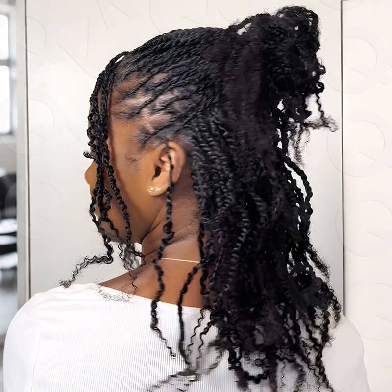 QVR Upgraded Kinky Bulk Natural Black hair 4a/3c Extensions