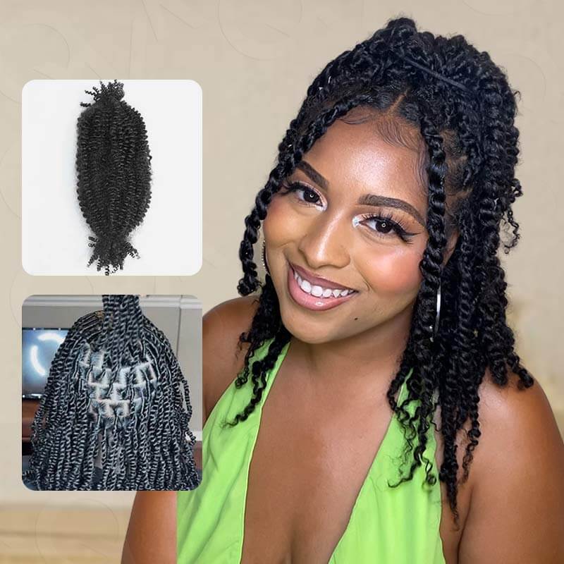 QVR Upgraded Kinky Bulk Natural Black hair 4a/3c Extensions