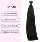 QVR Afro Kinky Curly I Tip Hair Extensions Natural Black Human Hair